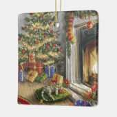 眠る子猫バイザクリスマスツリー セラミックオーナメント (左)