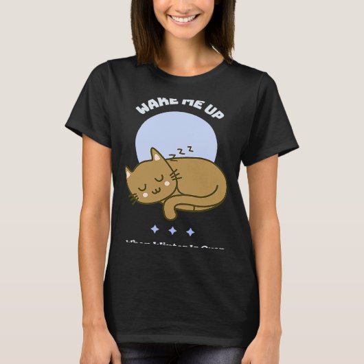眠る子猫冬が過ぎると起きる Tシャツ (正面)