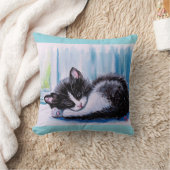 眠る子猫装飾用クッション クッション (ブランケット)