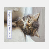 眠る子猫 フリースブランケット (正面(横))