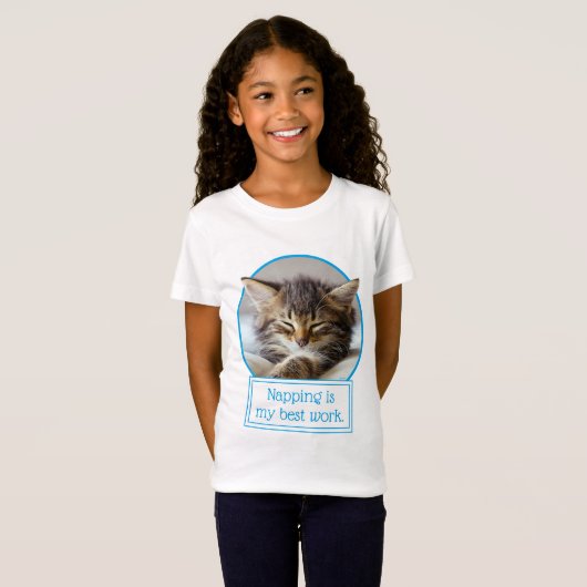 眠る子猫 Tシャツ (正面フル)