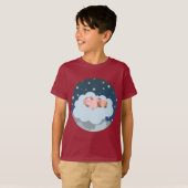 眠る子豚の漫画 子供Tシャツ Tシャツ (正面フル)