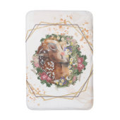 眠る子鹿の茶色の動物グラフィックアート バスマット (正面縦)