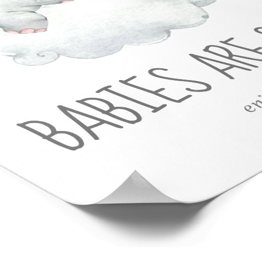 眠る小さな象の女の子のベビーは甘い ポスター (角)