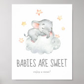 眠る小さな象の女の子のベビーは甘い ポスター (正面)