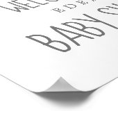 眠る小さな象の女の子の赤ちゃんシャワーへようこそ ポスター (角)