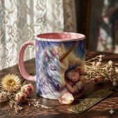 眠る少女とユニコーンの夢の風景 コーヒーマグカップ