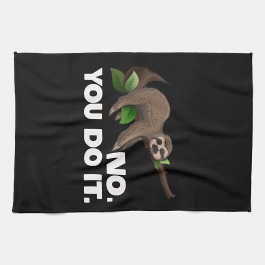 眠る怠け者の怠け者の好き者ユーモアのある キッチンタオル (横)