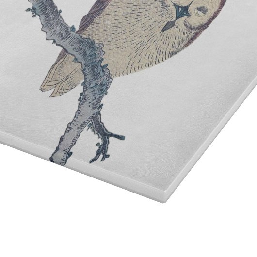 眠る日本のフクロウの夜のアートワーク カッティングボード (角)