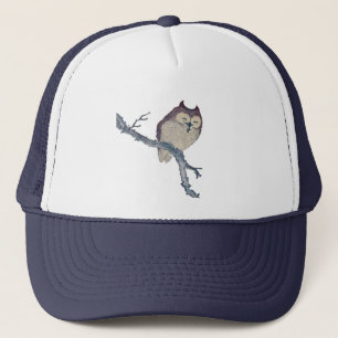 眠る日本のフクロウの夜のアートワーク キャップ