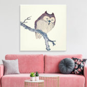 眠る日本のフクロウの夜のアートワーク キャンバスプリント (インサイチュ (リビング))