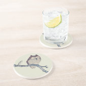 眠る日本のフクロウの夜のアートワーク コースター (側面)