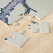 眠る日本のフクロウの夜のアートワーク ジグソーパズル (側面)