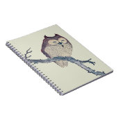眠る日本のフクロウの夜のアートワーク ノートブック (右側)