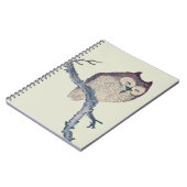 眠る日本のフクロウの夜のアートワーク ノートブック (左側)