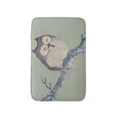 眠る日本のフクロウの夜のアートワーク バスマット (正面縦)