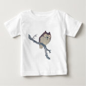 眠る日本のフクロウの夜のアートワーク ベビーTシャツ (正面)
