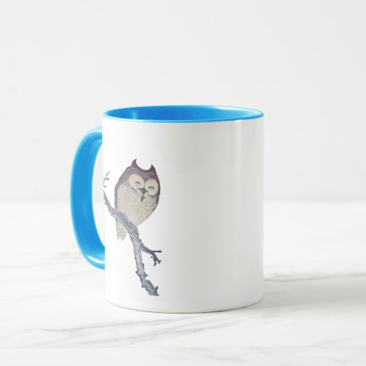 眠る日本のフクロウの夜のアートワーク マグカップ (正面左)