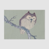 眠る日本のフクロウの夜のアートワーク 薄葉紙 (正面)