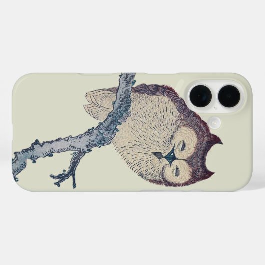 眠る日本のフクロウの夜のアートワーク Case-Mate iPhoneケース (裏面 (横))