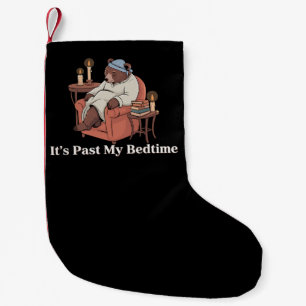 眠る時間は過ぎた 面白い眠そうなくまのミーム クリスマス スモールクリスマスストッキング