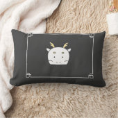 "眠る杖"枕 – 黒威厳のあるのデザイン ランバークッション (ブランケット)