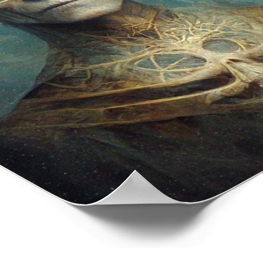 眠る死の暗いファンタジーSci-Fiアートポスター ポスター (角)