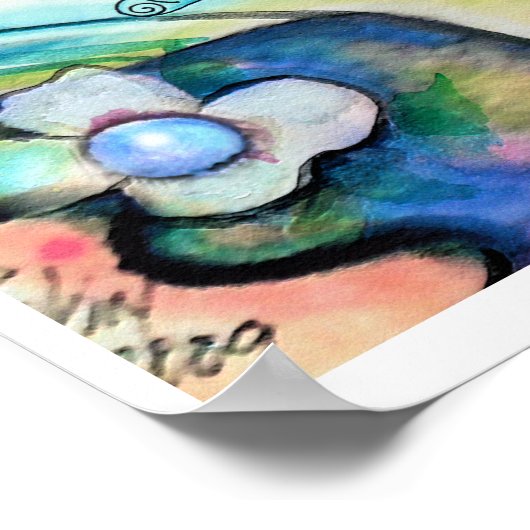 眠る母と子供のマーメイドARTポスター ポスター (角)