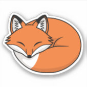 眠る漫画のキツネ シール (正面)