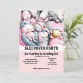 眠る漫画動物のピンクの灰色の眠り 招待状 (スタンド正面)