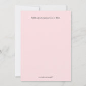 眠る漫画動物のピンクの灰色の眠り 招待状 (裏面)