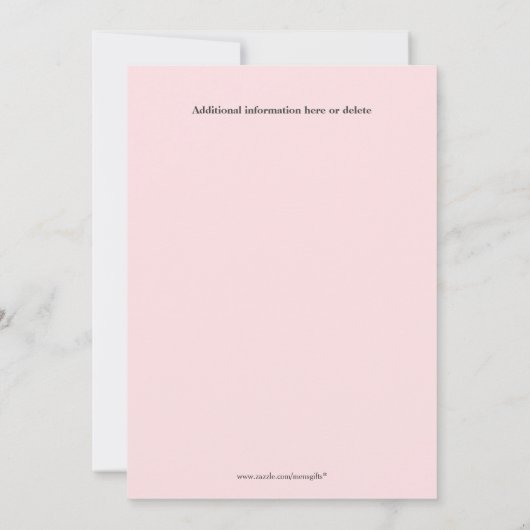 眠る漫画動物のピンクの灰色の眠り 招待状 (裏面)