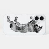 眠る犬の12月のノート iPhone 16ケース (裏面横)
