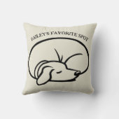 眠る犬パーソナライズされたお気に入りの場 クッション (裏面)