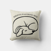 眠る犬パーソナライズされたお気に入りの場 クッション (正面)