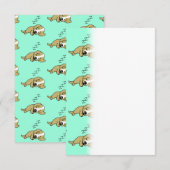 眠る犬ZZZミニチュア·アメリカ·シェパード·ペット サンキューカード (正面/裏面)