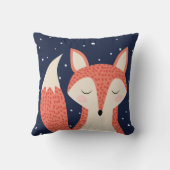 眠る狐の芸術 赤い狐と夜空の星 クッション (裏面)