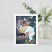 眠る猫と子供、ジェシー・ウィルコックス・スミス ポストカード (スタンド正面)