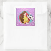 眠る猫と眠る女性。 スクエアシール (バッグ)