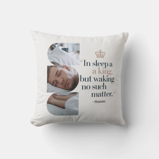 "眠る王"ミニマルモダン主義シェークスピアTh クッション (正面)