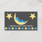 眠る男の子テディベアおむつラッフルチケット エンクロージャーカード (裏面)