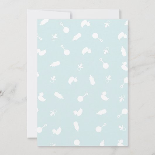 眠る男の赤ちゃんの月の赤ちゃんシャワーのインビタット 招待状 (裏面)