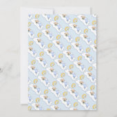 眠る男の赤ちゃんシャワ淡い色のーブルータイポグラフィ 招待状 (裏面)