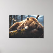 眠る白熊の石畳みキャンバスプリント キャンバスプリント (正面)