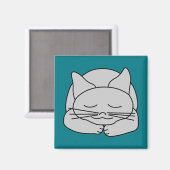 眠る白猫 マグネット (正面/裏面)