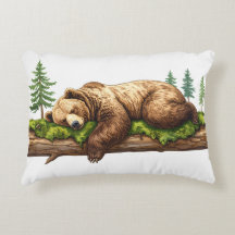 眠る素朴クマのウッドランドキャビン