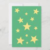 眠る緑のテディベア雲の赤ちゃんシャワー 招待状 (裏面)