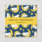 眠る羊、ベビーシッター、気に日、子気に供 スクエア名刺 (正面)