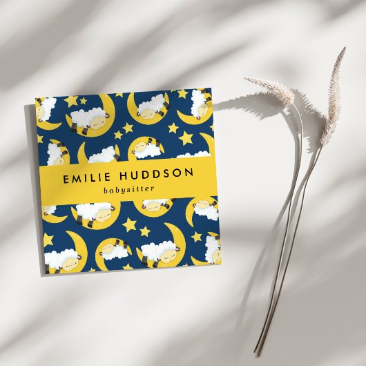 眠る羊、ベビーシッター、気に日、子気に供 スクエア名刺