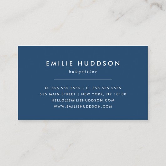 眠る羊、ベビーシッター、気に日、子気に供 名刺 (裏面)